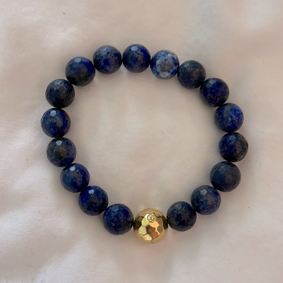Lapis large beaded bracelet